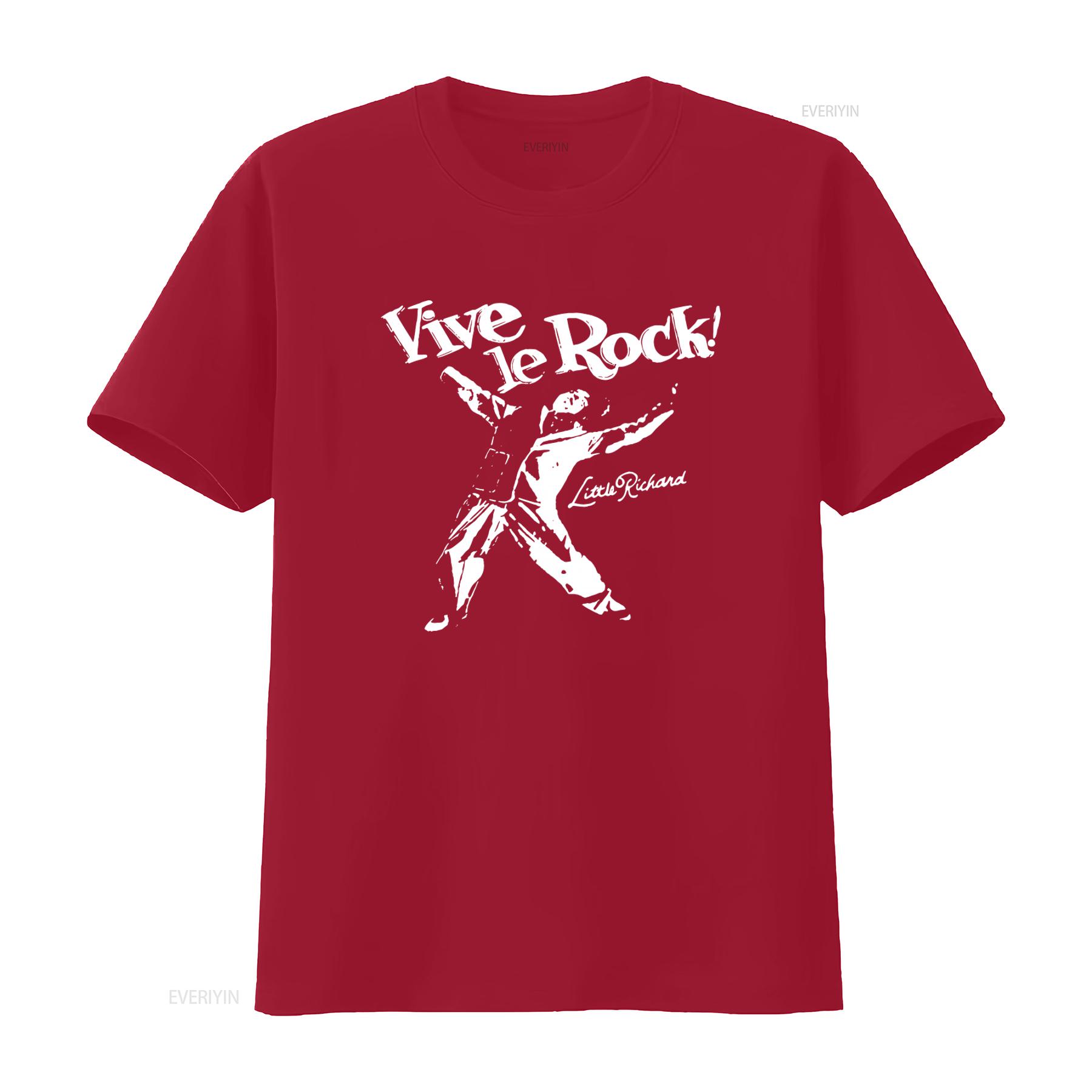 Vive Le Rock Little Richard Punk 1977 T Shirt Music Fan  vintage Washed Soft designer clothes Stretched streetwear homme S
