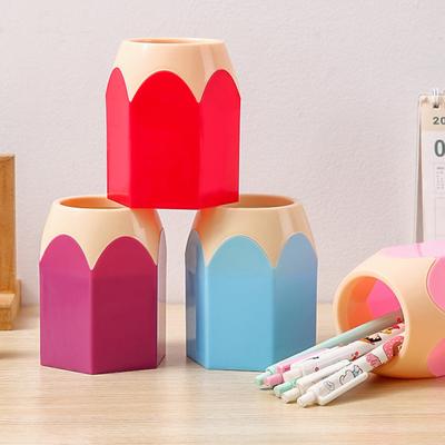 2 Pièces Porte-stylo en forme de tête de crayon Boîte de rangement pour stylos de bureau Organisateur multifonctionnel pour pinceaux de maquillage pour fournitures de classe, de maison et de bureau