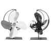 Wood Stove Fan 4 Blades Fireplace Fan Heat Powered Fast Warm Circulation Moon Star Pattern Termal