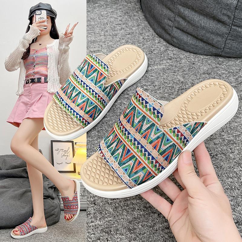 

Летние новые прохладные шлепанцы на плоской подошве, женские повседневные шлепанцы на плоской подошве, женские прохладные шлепанцы на плоской подошве 43 зелёный