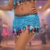 Creative Belly Dance Belt Colorful Sequin Waist Chain Skirts Hip Scarf Skirt  Dance Performance