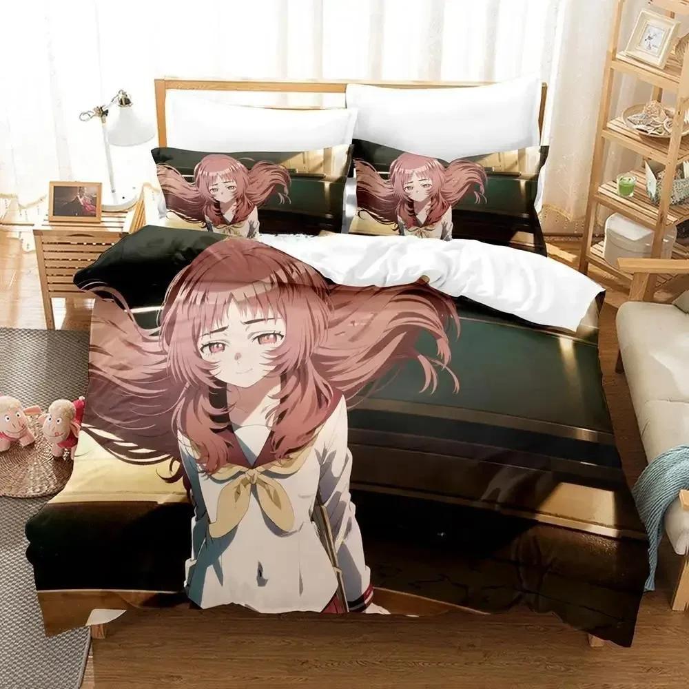 3D Kawaii The Girl I Like Forgot Her Glasses Kaede Bedding Set Cartoon Anime Three-piece Set Adult Kid Bedroom Duvet Cover Sets