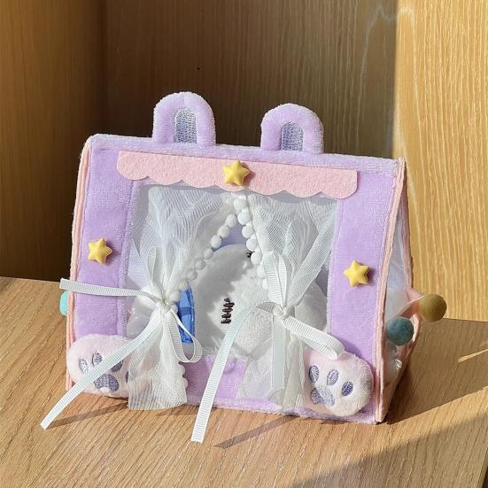 Mini Doll Tent Bed Cute Cotton Doll Sleeping Bag with Canopy Creative Desktop Decor for Kids Room Encourages Imaginative Play & Storytelling Toy