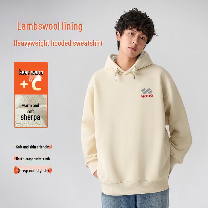 Hodo Men's Heavyweight Alpaca Fleece Lined Hooded Sweatshirt