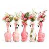 Cartoon Flamingo Decorative Vases In Resin, Whimsical Long Neck Bird Figurine for Styling Shelves, Desks, and Nightstands Displays