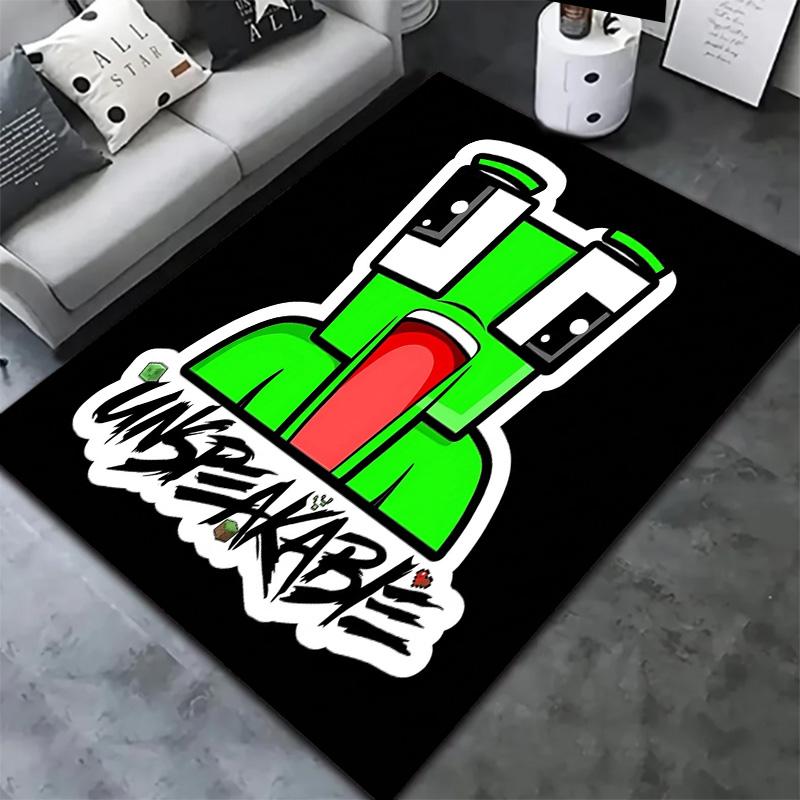 Green Pixel Forest Custom Name Carpet Rug For Living Room Bedroom Home Sofa Decoration Kids Play Nonslip Floor Mat