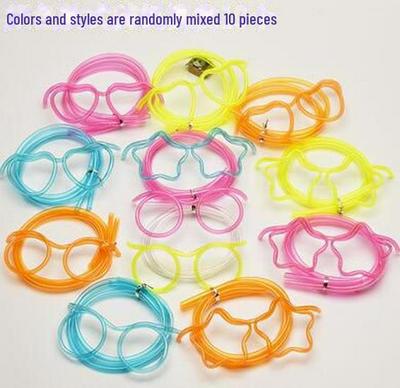 Funny Glasses Straw for Lazy People - Cute Eyewear for Drinking Beverages