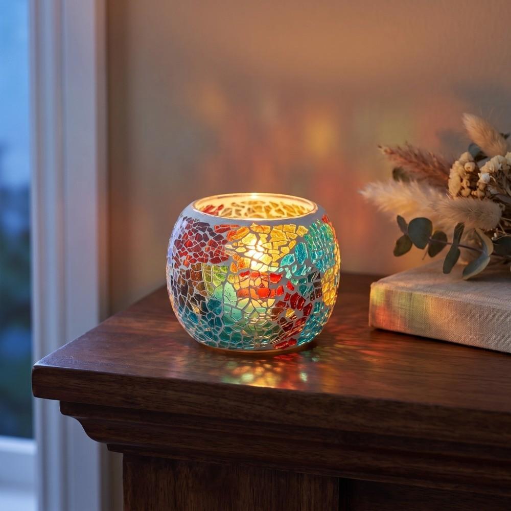 Round Bowl Shape Tea Light Holder Yellow Handmade Candle Holder  Holiday Decor