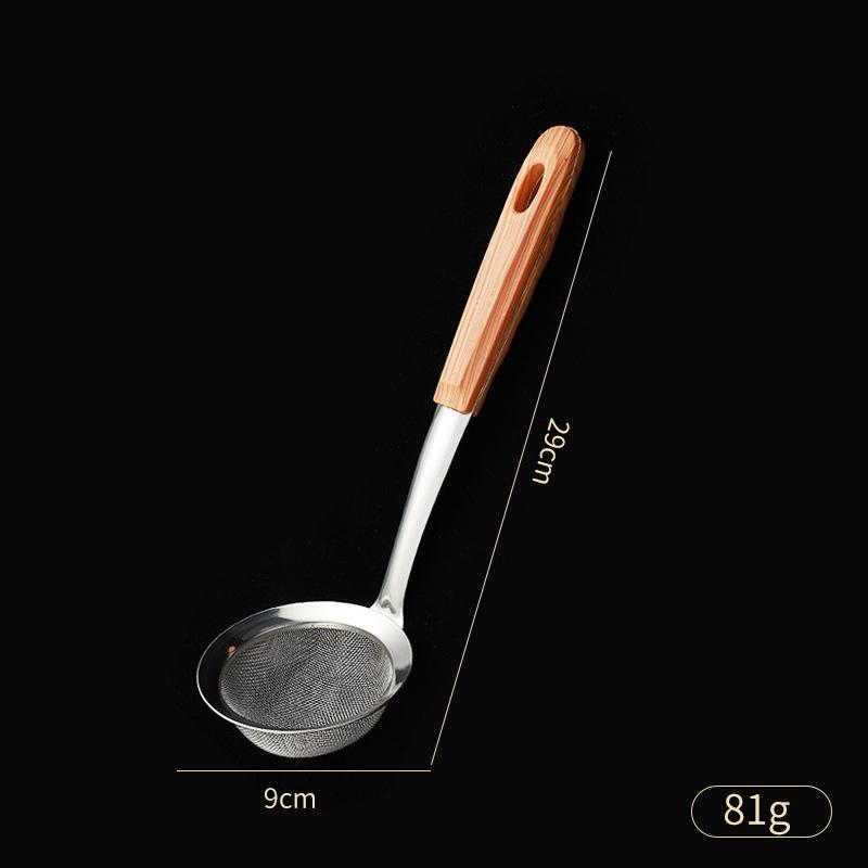 

Дуршлаг из нержавеющей стали с мелкой сеткой и имитацией деревянной ручки, многоцелевой фильтр для кухни и домашнего хозяйства