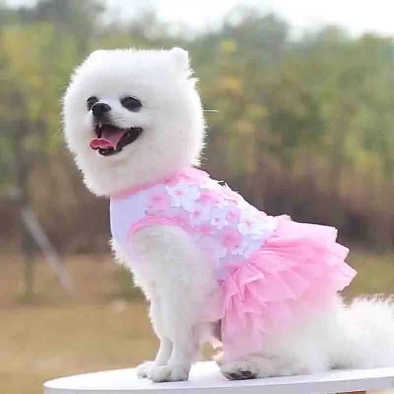 Puppy Pet Dogs Clothes Spring Summer Dog Costume Sweetly Princess Dress for Small Dogs Teddy Chihuahua Pet Vest Clothing