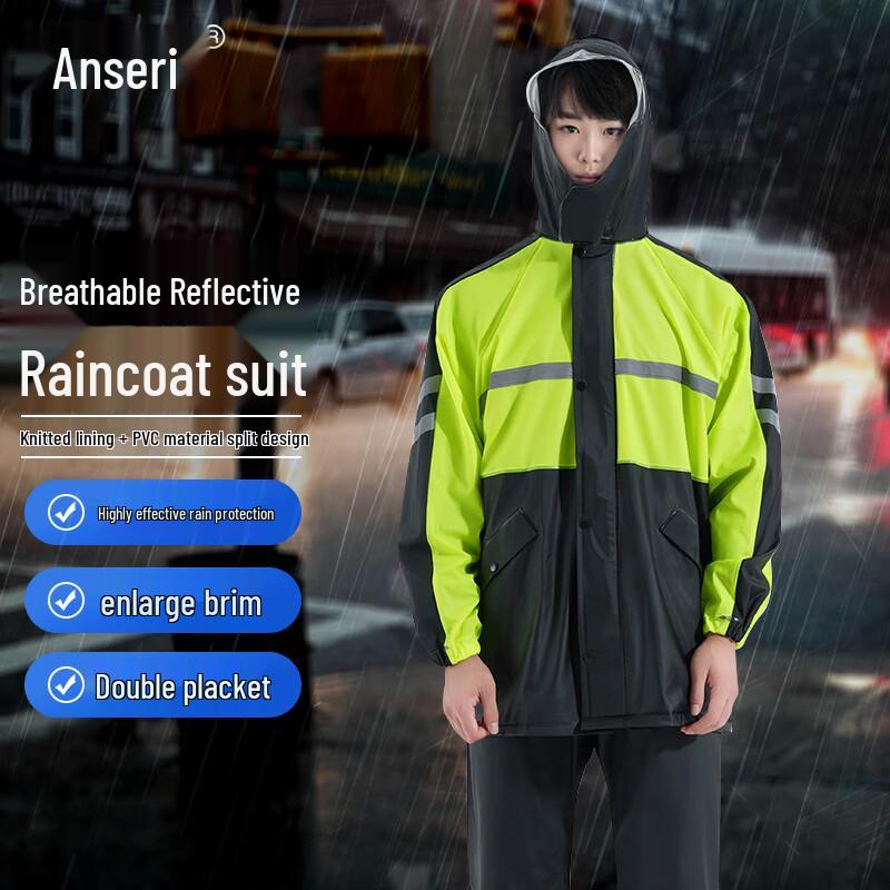High-Visibility Breathable Two-Piece Rain Suit