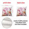 New Spring and Summer Plant Flower Printed Pillow Covers Linen Printed Home Living Room Sofa Supplies Backrest
