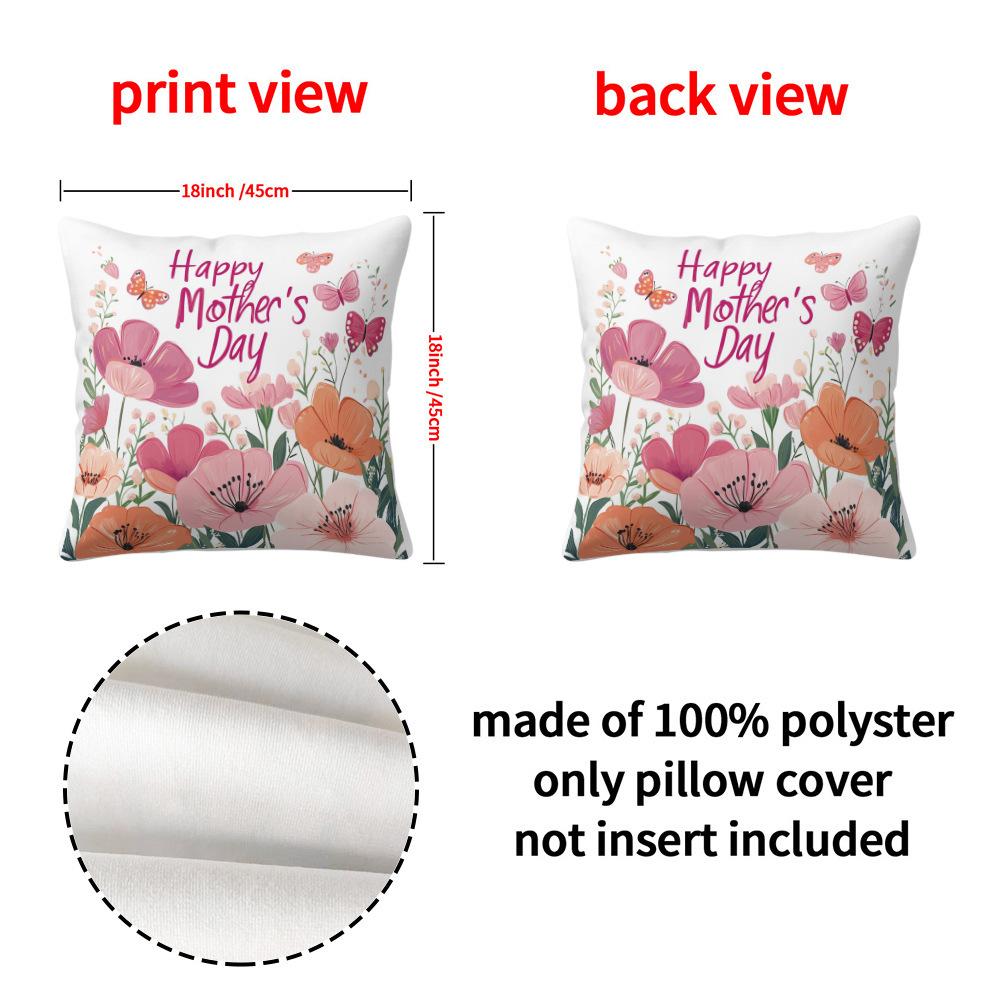 New Spring and Summer Plant Flower Printed Pillow Covers Linen Printed Home Living Room Sofa Supplies Backrest