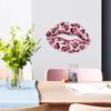 Creative Pink Leopard Print Red Lip Wall Decoration Stickers for Bathroom and Bedroom Walls