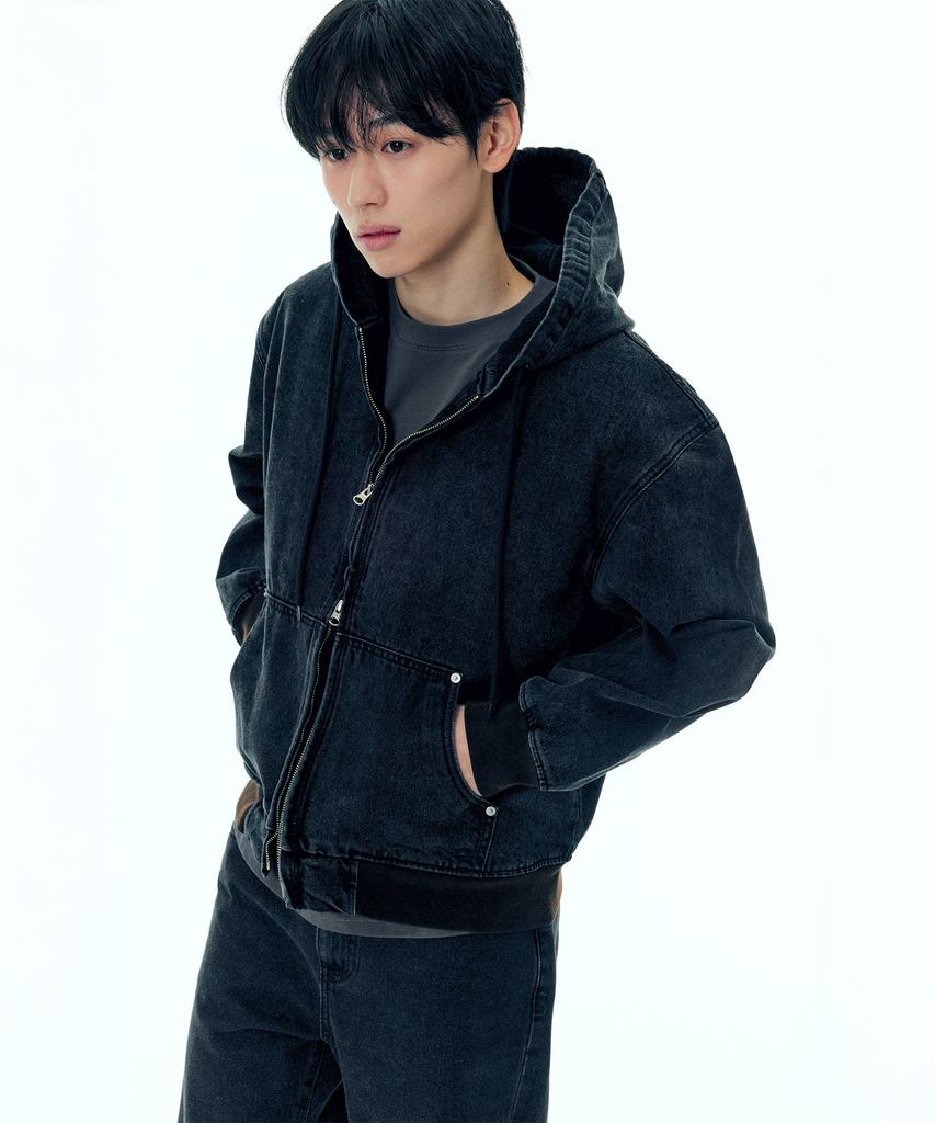 Plac Denim Zip-Up Hoodie Vintage Black
