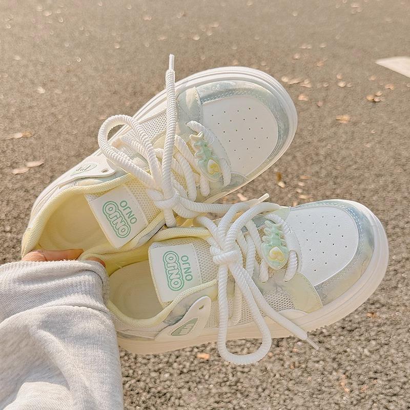 Yueyu Summer Women's Shoes Little White Shoes Women's 2025 New Breathable Mesh Shoes Versatile Niche Bread Shoes Platform Sports