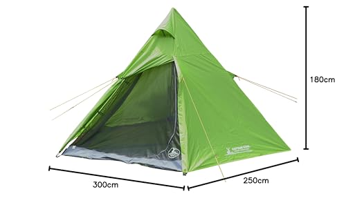 [Amazon.co.jp Exclusive] Captain Stag Tent, One-Pole Tent, Tipi Hexagon 300UV, 3-4 Person, Green, UA-60
