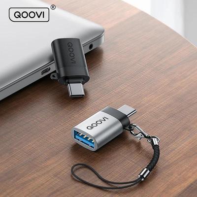 QOOVI Adattatore da USB 3.0 a USB tipo C OTG Convertitore da USB C maschio a USB femmina per MacBook Pro Samsung Xiaomi Connettore USB-C OTG