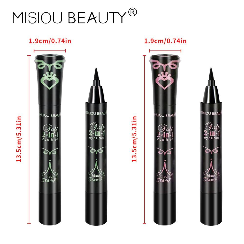 Misiou Beauty Double-ended Seal Eyeliner, Quick-drying, Waterproof, Long-lasting, Non-smudged, Ultra-fine 2-in-1 Eyeliner Liquid Pen for Open Corners