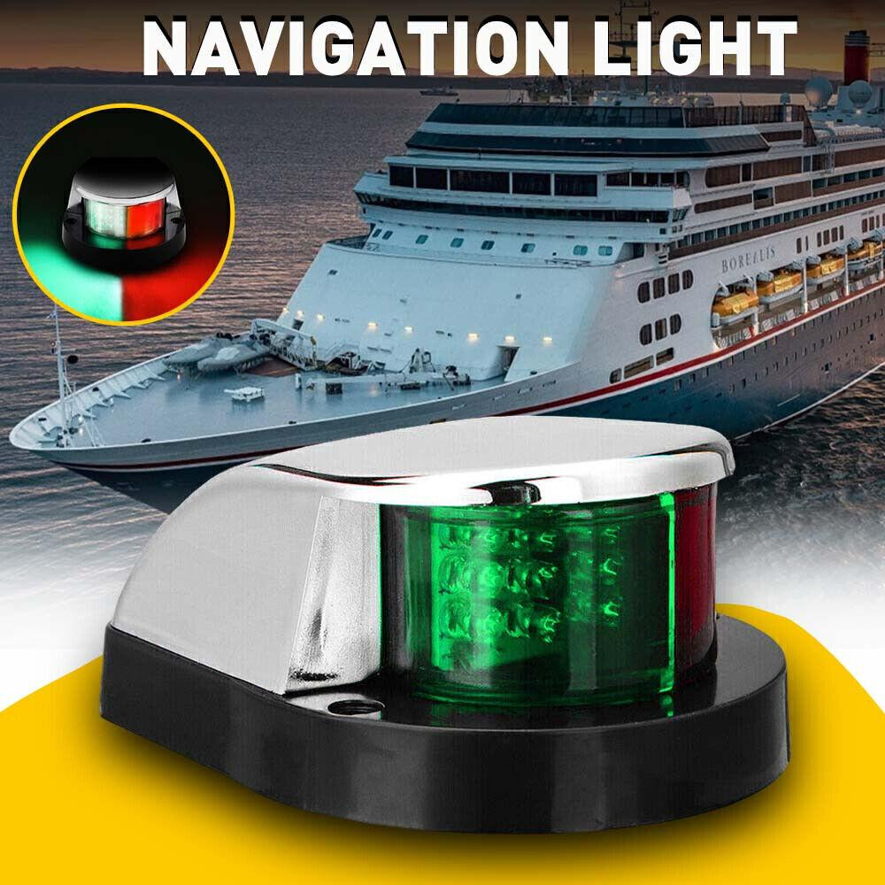 Super Bright Navigation Light Red-Green LED Light Chrome Housing For Boat Marine