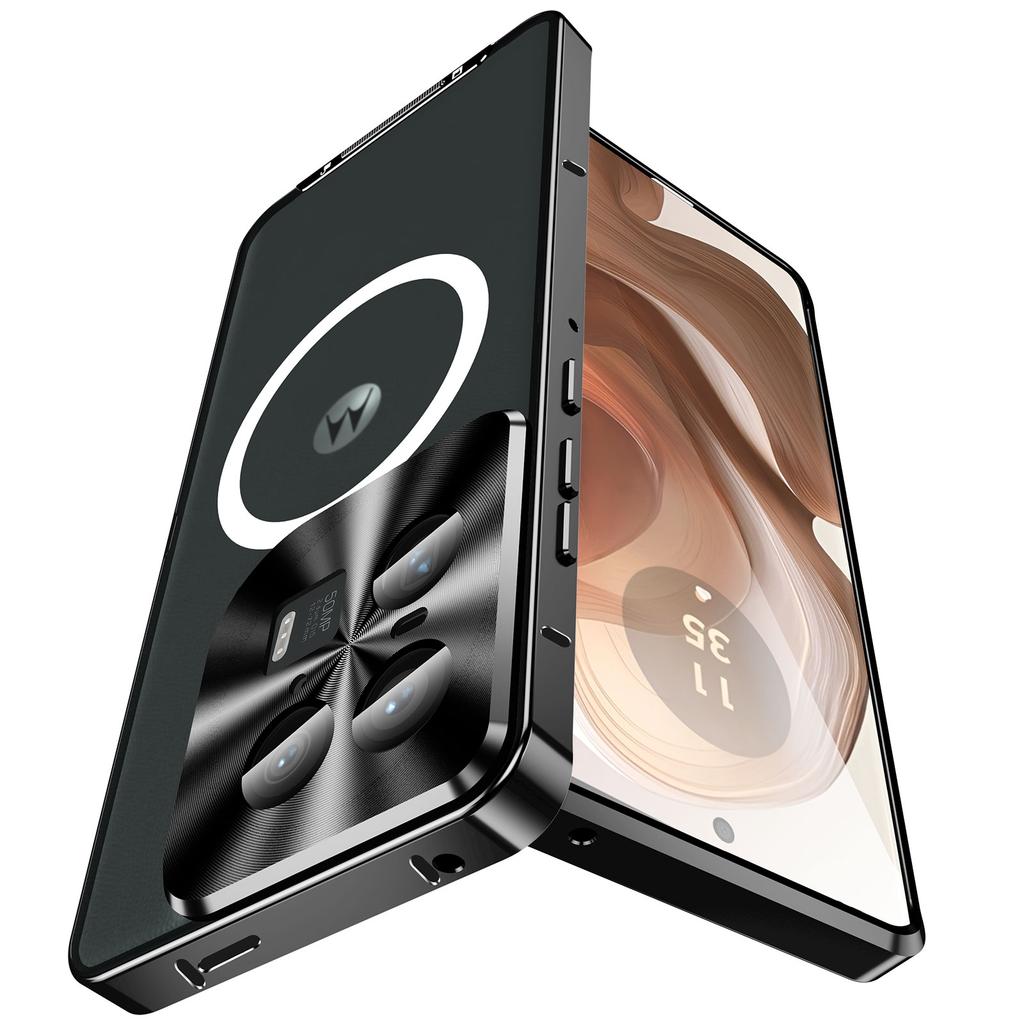 Magic Shield Magnetische Serie für Motorola Moto X50 Ultra 5G/Edge 50 Ultra 5G Hülle Metall+TPU Handyhülle mit Linsenschutz