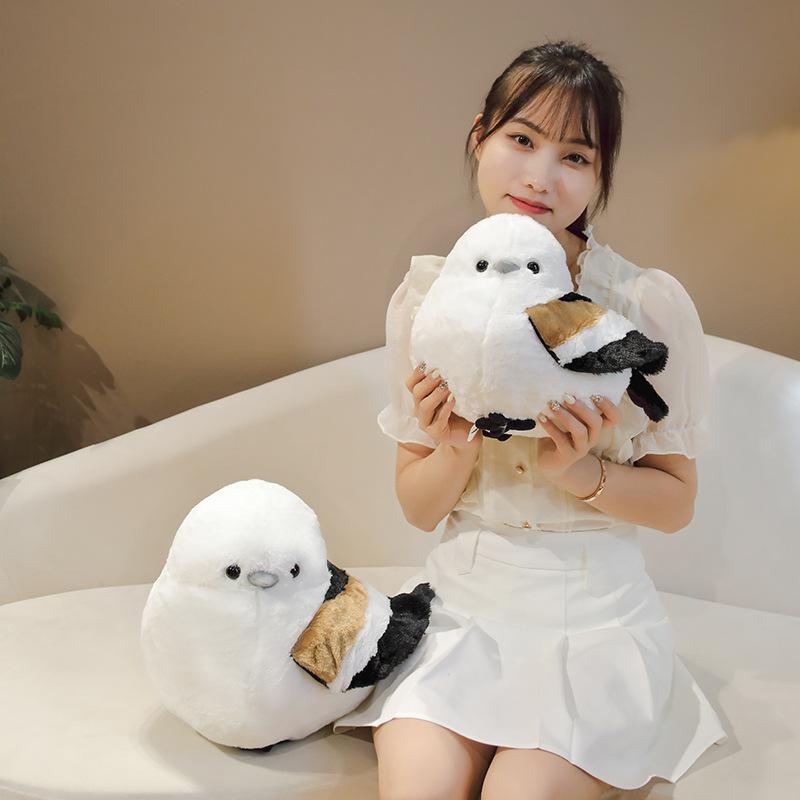 Cartoon Hairy Long-Tailed Tit Doll Plush Toy Sparrow Doll Home Sofa Pillow Cushion Rag Doll