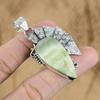 Womens Day Sale Pear Natural Green Zebra Jasper Pendant Jewelry Sterling Silver