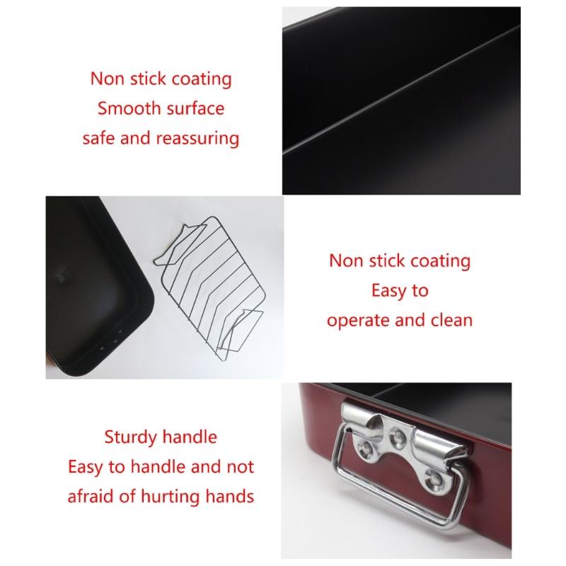 Plaques à griller en acier inoxydable Polyvalentes Plat à rôtir pour dindes avec grille Cadeau parfait pour les cuisiniers amateurs et les passionnés de barbecue