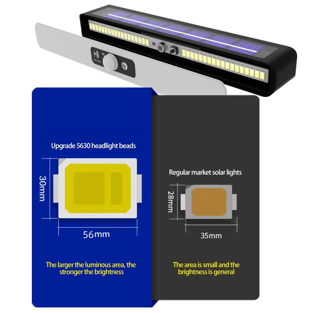 Solar Led Light Waterproof Motion Sensor Bright Easy-install Clip On Wall Lamp with Clamp Hanging Outdoor Yard Garden Lighting