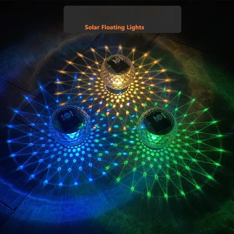 Led Solar Floating Lamps Swimming Pool Ball Solar Panel Powered Pond Drift Waterproof Glow Show Disco Color Changing Lights Hot