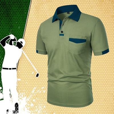 New Men's Short Sleeved Color Blocked Men Golf Polo Shirt Breathable Sport T-shirts Yasheng