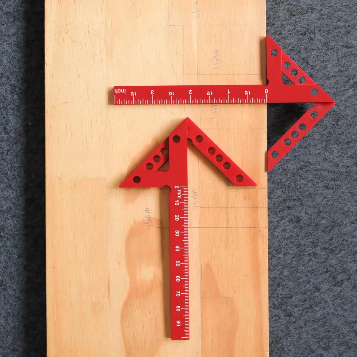 2PCS Metric Imperial Center Line Marking Ruler Set, Plastic Woodworking Marking Gauge Tool,Marking Gauge for Accurate Layout 2Pcs