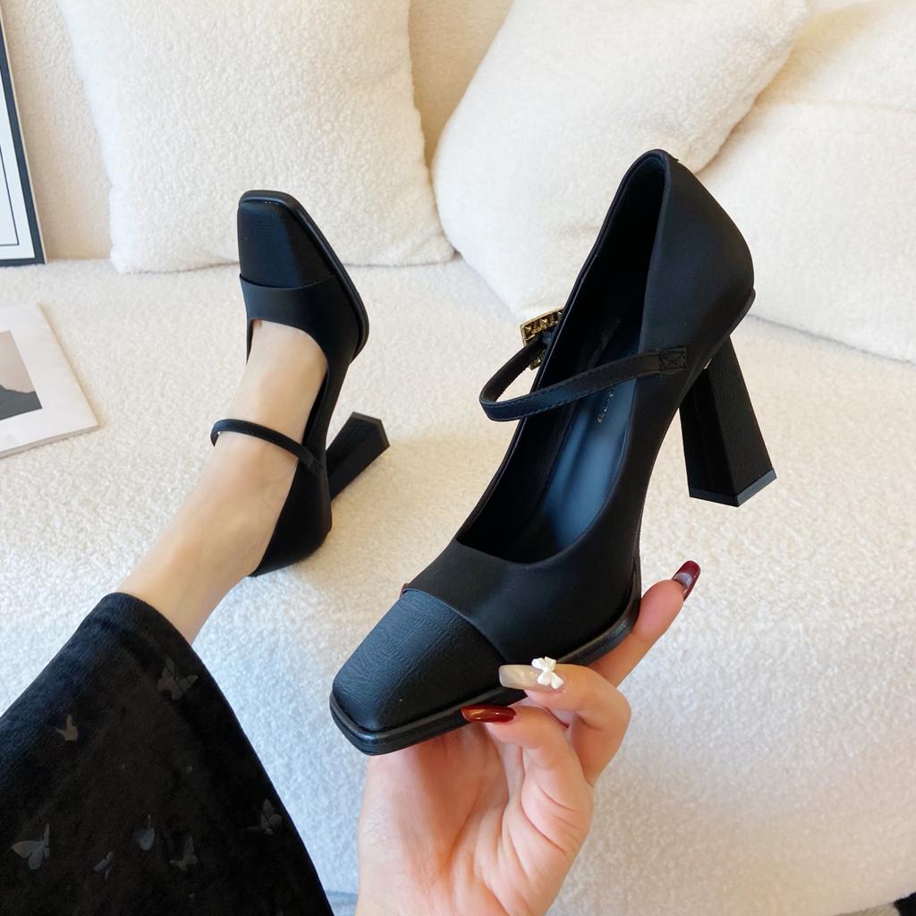 New Spring Autumn High Heels Women Mary Jane Shoes Pointed Toe Shoes Ladies Elegant Wedding Party Pumps