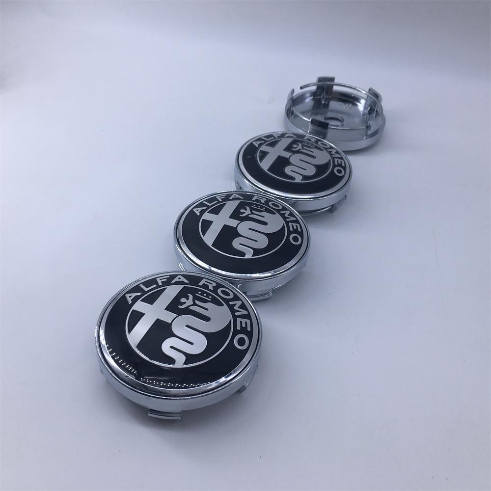 XTXG4 4Pcs 60mm 030 T60 Wheel Hub Logo Modification Cover for Alfa Romeo Giulietta GTAM Mito Brera Giulia - Car Hub Cover Decoration