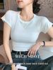 American Style Round Neck Short Sleeve Women's Summer Slimming Bodycon T-shirt - Versatile Hot Girl Base Layer Top