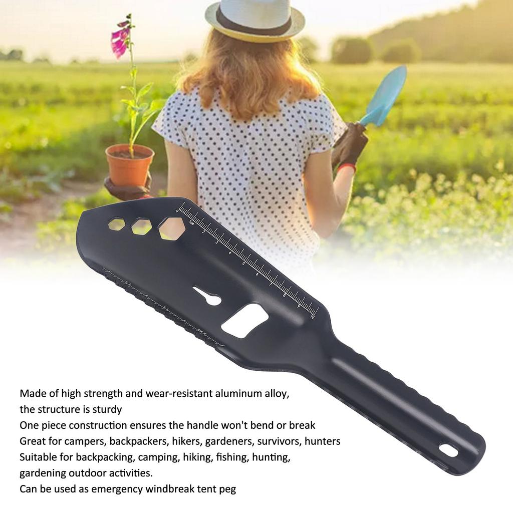 Multipurpose Camping Shovel Aluminum Alloy Small Survival Multitool Shovel for Outdoor Hiking