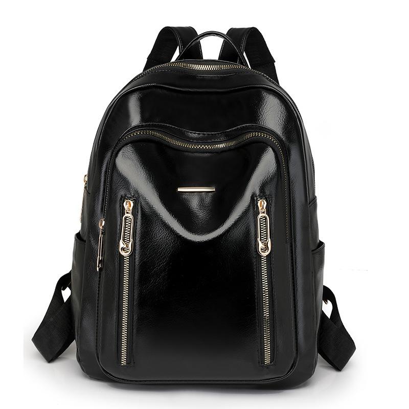 Frühlingsrucksack für Damen PU Weiches Leder Rucksack Koreanischer Stil Vielseitiger Modetrend Einfache Tasche