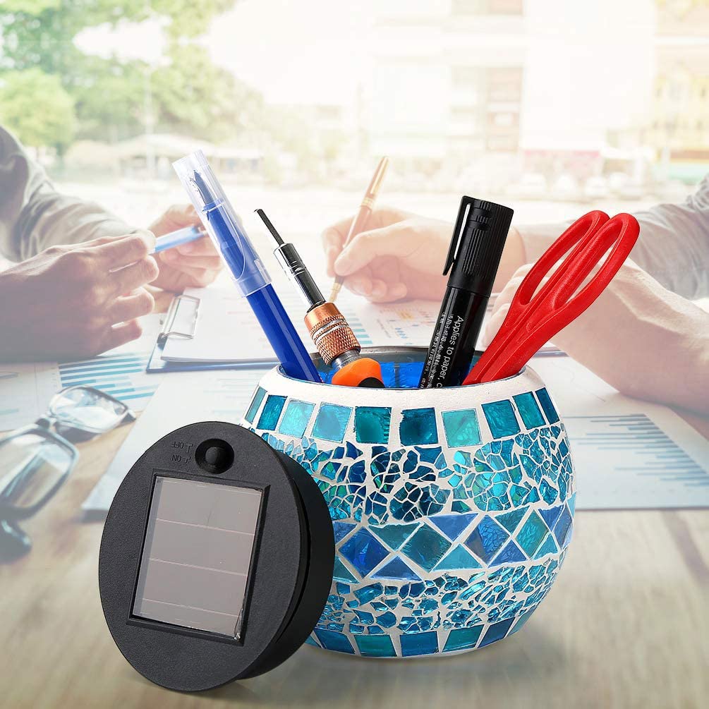 LEDGLE Solar Garden Glass Solar Illumination Mosaic Glass Automatically Turns On at IP44 Perfect for and Other Decorative A Great Light, Light, Lamp,