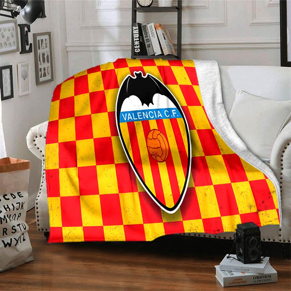 Valencia Crest Design Flannel Blanket, Soft Polyester, Modern Design, All-Season for Camping, Travel, Gifts for holidays or birthdays