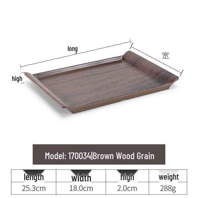 Plateau rectangulaire en plastique noir nordique pour chambre d'hôtel, tasses à thé et à eau, articles de toilette et vaisselle de restauration