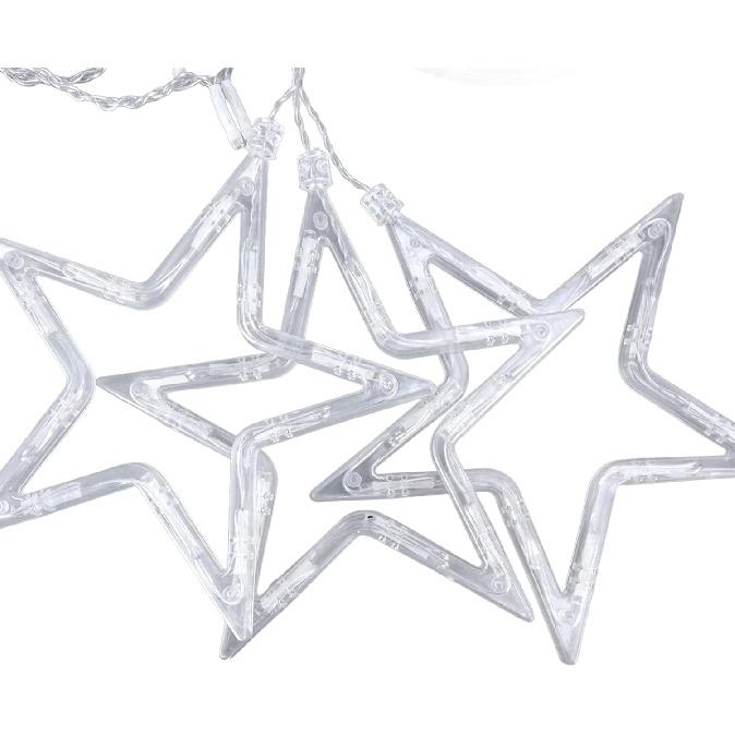 

126 светодиодных звездных огней, 3 м, на батарейках, мерцающие звездные лунные гирлянды, шторные гирлянды для Рамадана, окна, свадьбы, сада, рождественского украшения,