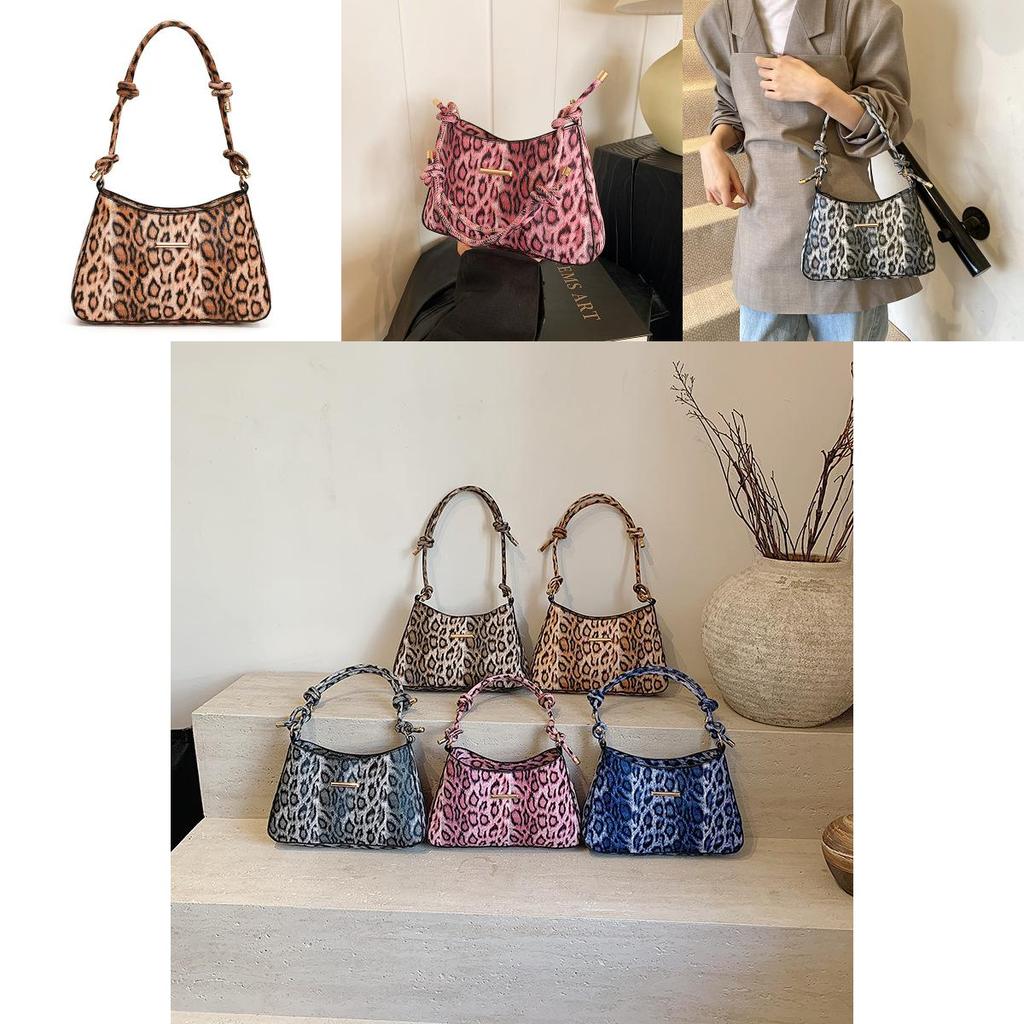 Fashionable Leopard Print Handheld Small Square Bag For Women In Chic Urban Style