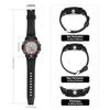 No-brand Men's 100m Water Resistant Multifunction Sports Watch with Stopwatch, Calendar, Dual Time, and 12- or 24-Hour Display