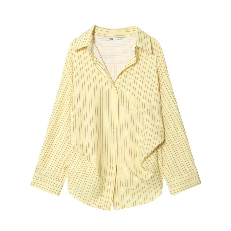 2025 Winter New European & American Style Women's Striped Batwing Sleeve Shirt