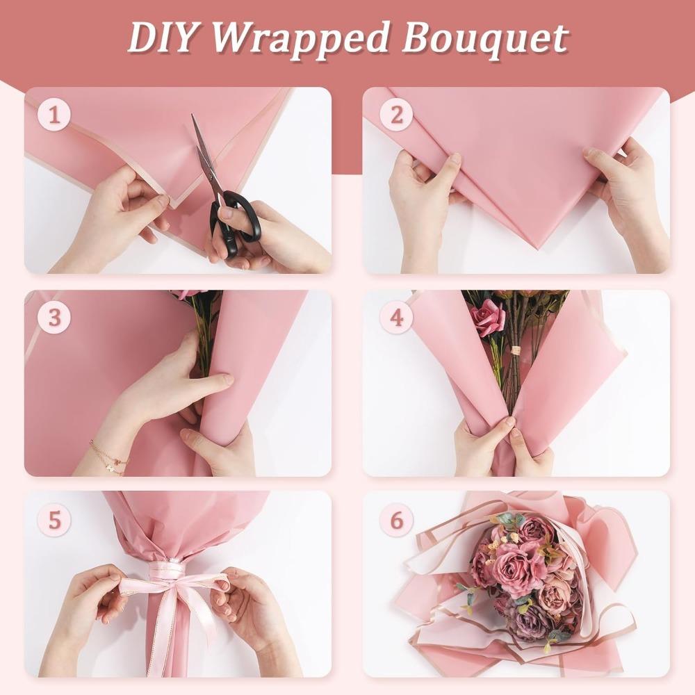 Waterproof Floral Wrapping Paper Double Sided Flower Bouquet Wrap for Wedding Birthday Party Decoration Floral Supplies