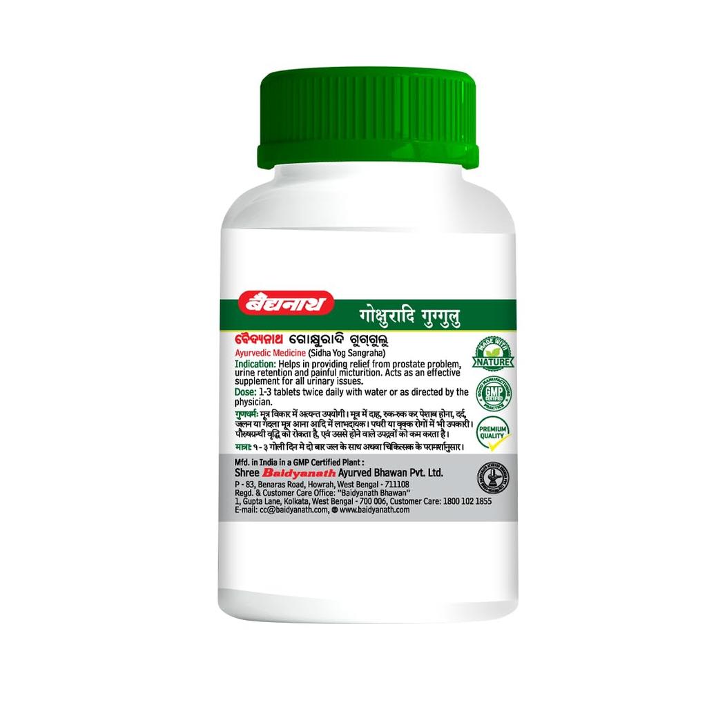Baidyanath Gokshuradi Guggulu 80 Tabletten Ayurveda-Kräuterergänzung zur Unterstützung der Nieren- und Harnwegsgesundheit