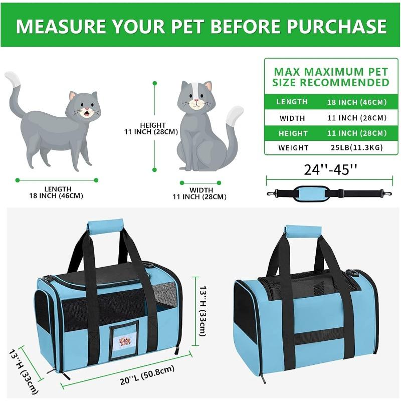 Extra Large Pet Carrier 20 Lbs+, Soft Sided Cat Carriers for Large Cats Under 25 Lbs, Folding Big Dog Carrier 20"x13"x13"