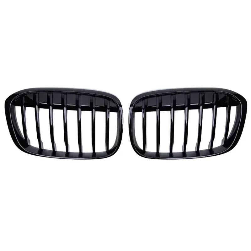 For BMW X1 F48 F49 Glossy Black Grille Car Front Kidney Grill Grilles Racing Grills Single Double Line Grille 2016-2019 Accessories