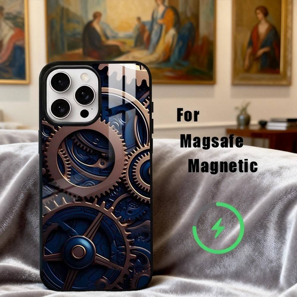 M-Mechanical G-Gear-R Phone Case For iPhone17,16,15,14,13,12,11 Plus,For Magnetic Wireless Charge Cover