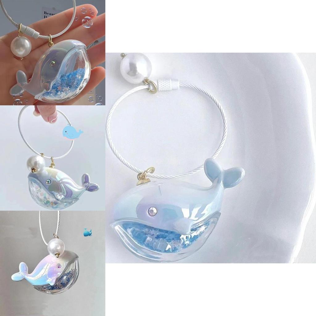 Adorable Whale Keychain Gradual Color Changing Pendant For Decoration